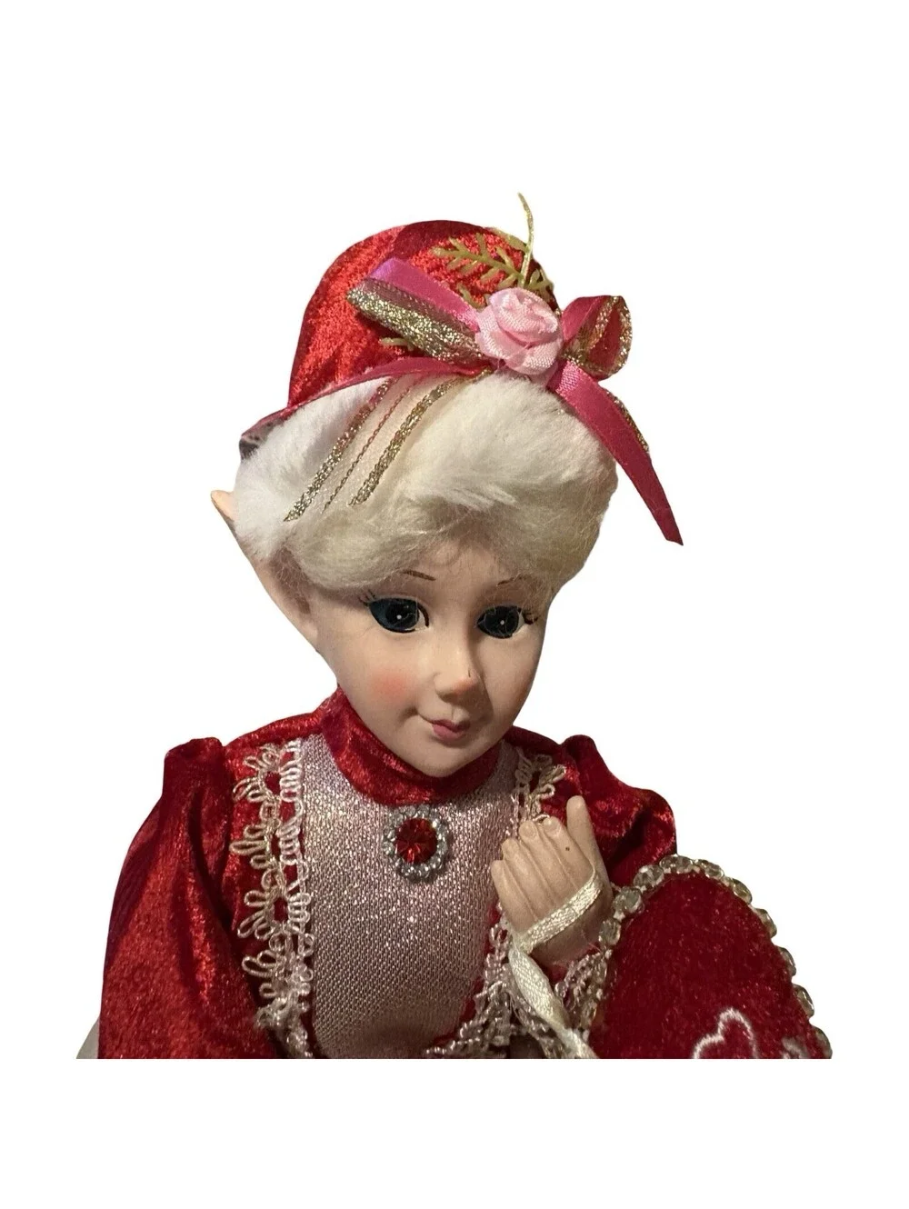 16” CYNTHIA ROWLEY VALENTINE’S ELF DOLL SHELF SITTER GIRL
